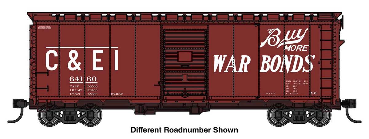Walthers 910-2746 HO C&EI 40' AAR Modified 1937 Boxcar Ready to Run #64176
