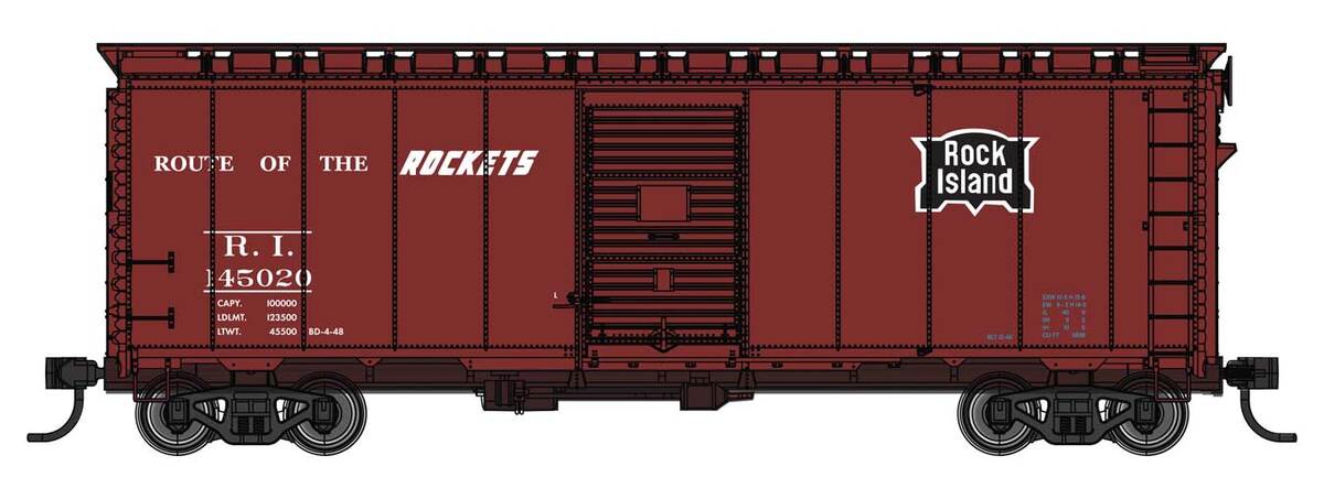 Walthers 910-2753 HO Rock Island 40' AAR Modified 1937 Boxcar RTR #145020