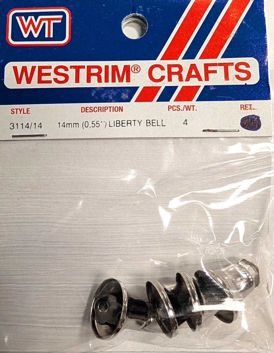 Westrim Crafts 3114/14 Silver Plated 14mm Liberty Bell (Pack of 4)