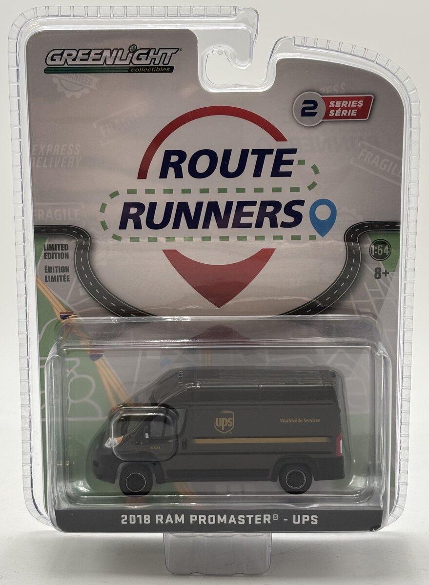 Greenlight Collectibles 53020 1:64 Route Runners UPS 2018 RAM Promaster