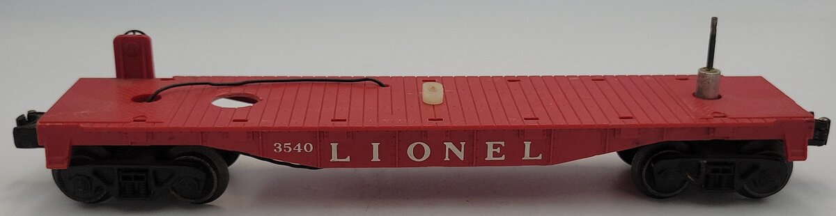 Lionel 3540-1 O Gauge Operating Radar Flatcar Frame w/ Operating Coupler Trucks