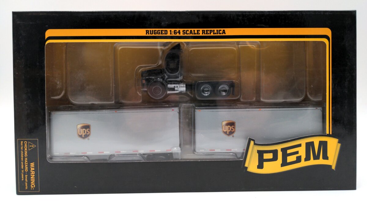 PEM CH 600 1:64 Scale Diecast UPS Mack Semi Tractor w/Trailer Set
