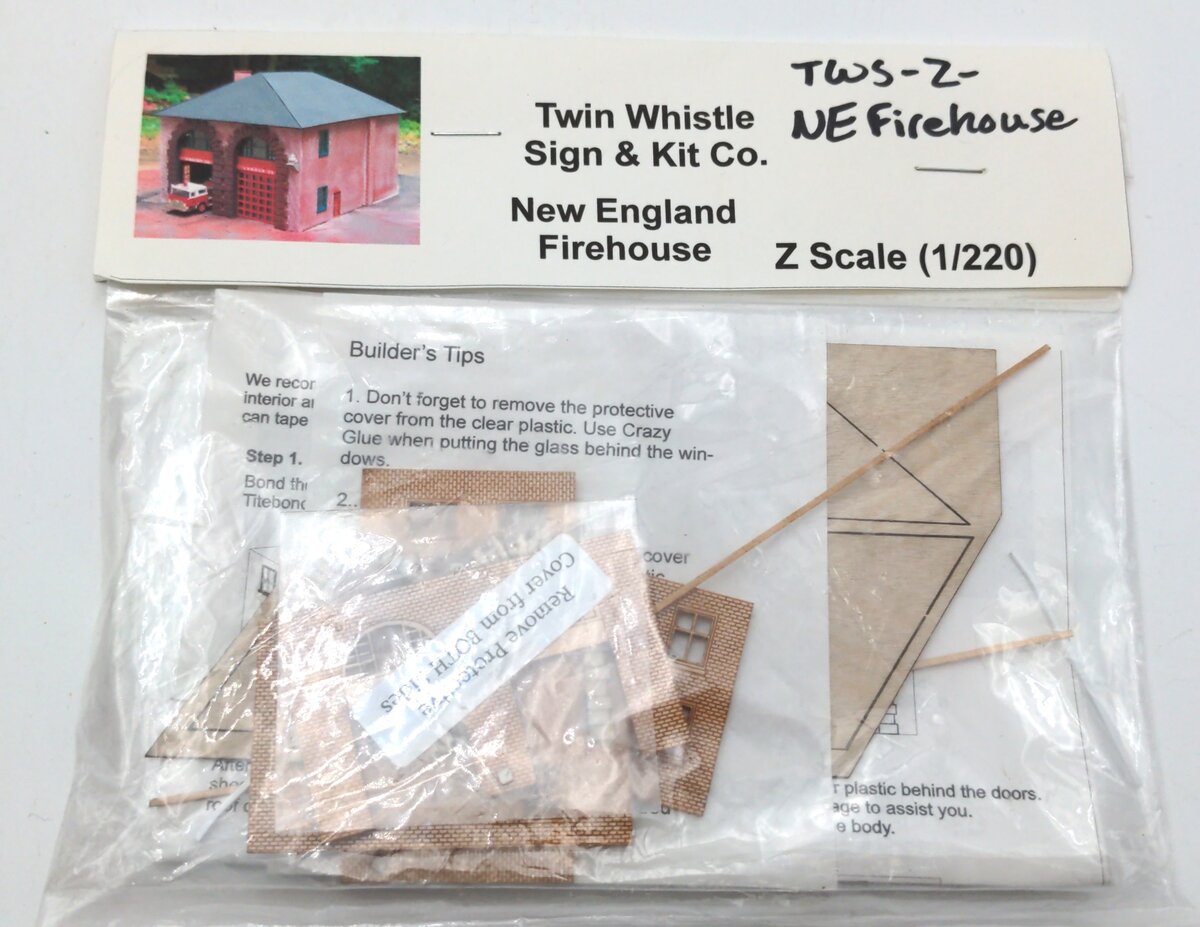 Twin Whistle Sign & Kit Co. Z Scale New England Firehouse Kit