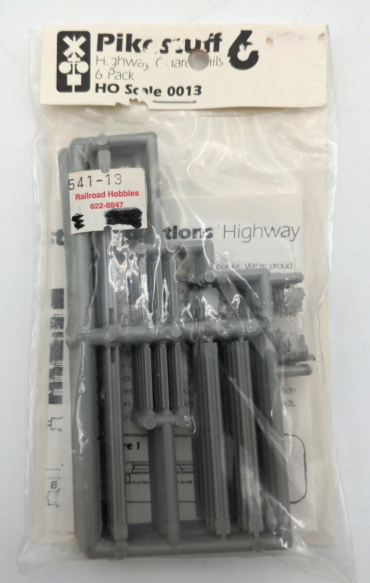 Pikestuff 0013 HO Scale Highway Guardrails (Pack of 6)