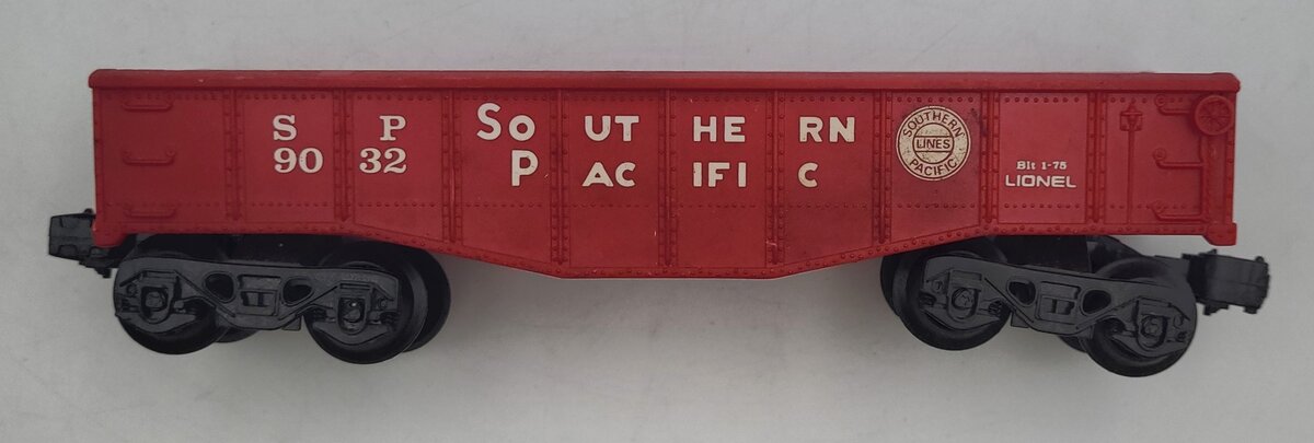 Lionel 6112-86 O Gauge Red #9032 Southern Pacific Gondola Car Shell with Trucks