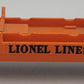 Lionel 6362-1 O Gauge Orange 3 Truck Carrier Flatcar w/ Operating Coupler Trucks