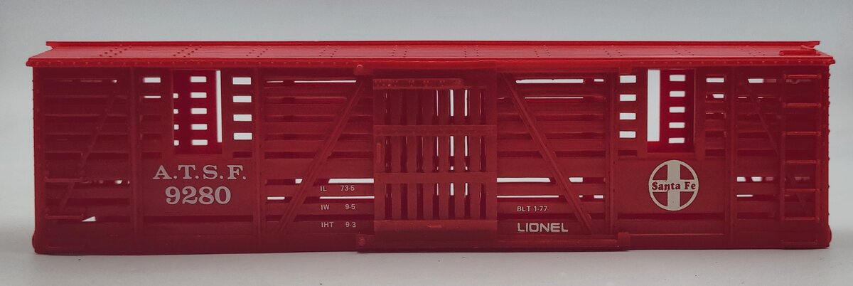 Lionel 9280-2 Red Santa Fe Horse Transportation Car Body Shell #9280