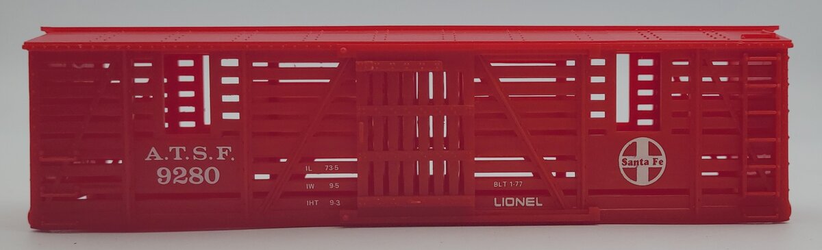 Lionel 9280-2 Red Santa Fe Horse Transportation Car Body Shell #9280