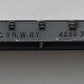 American Flyer PA9952 Dark Gray Diecast C & N W.R.Y. Flat Car Frame w/Trucks