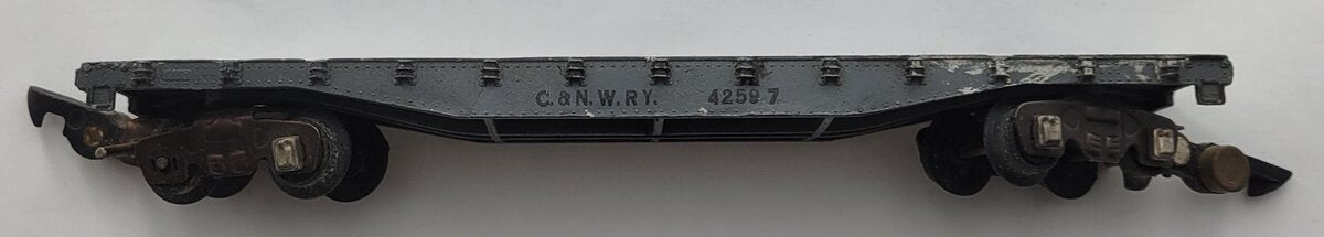 American Flyer PA9952 Dark Gray Diecast C & N W.R.Y. Flat Car Frame w/Trucks
