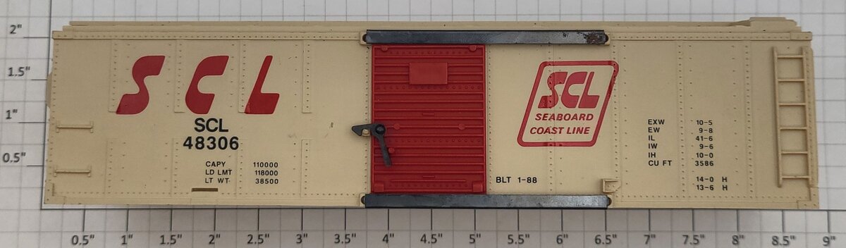 American Flyer PA14C076A Brown and Red Seaboard Coastline Box Car Shell #48306