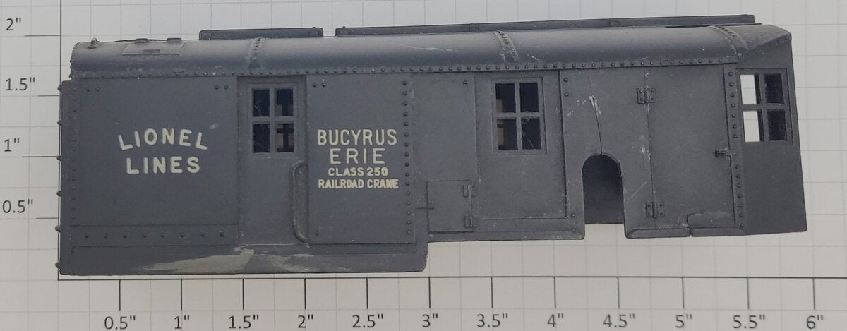 Lionel 2460-2 O Gauge Black Bucyrus Erie Crane Cab with Closed Smokestack Hole