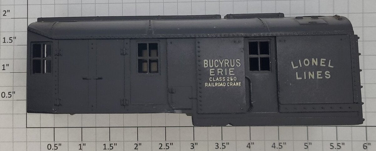 Lionel 2460-2 O Gauge Black Bucyrus Erie Crane Cab with Closed Smokestack Hole