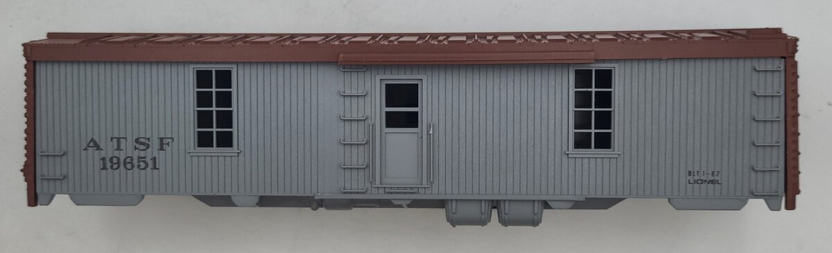 Lionel 19651-2 Gray ATSF Illuminated Tool Car Body Shell with Brown Roof #19651