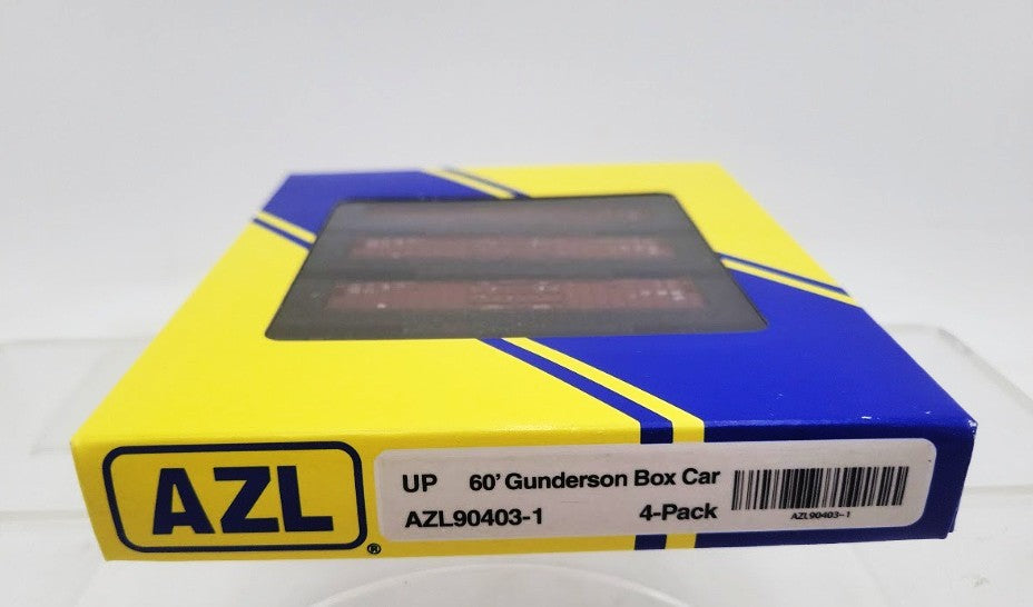 American Z-Line AZL90403-1 N Scale Union Pacific 60' Gunderson Box Car(Set of 4)