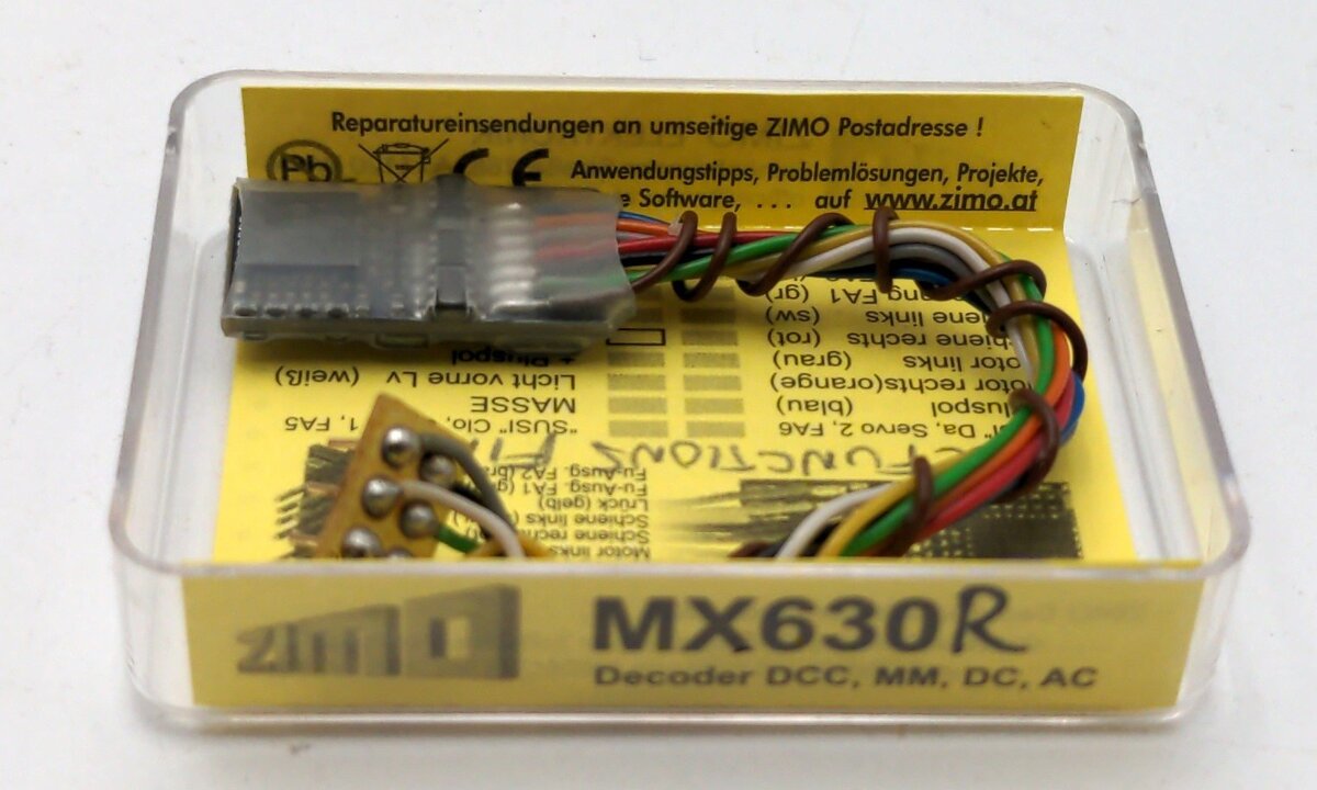Zimo MX630R N Scale Decoder with 8 Pin Interface NEM652 1.0A DCC MM