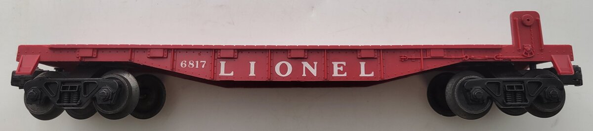 Lionel 6511-2 Red Flatcar Body with Operating Trucks #6817