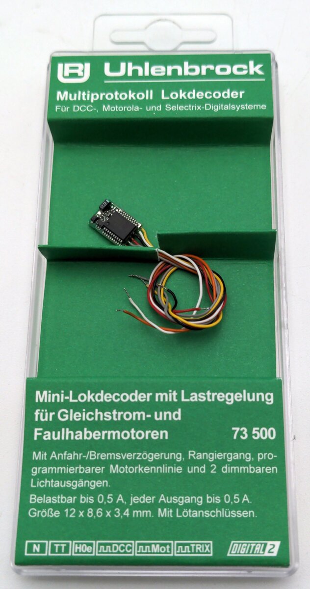Uhlenbrock 73500 Micro Multi-Protocol Locomotive Decoder