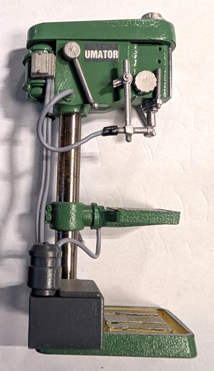 Sword Models 1:50 Scale Army Green Pewter Miniature Replica Benchtop Drill Press
