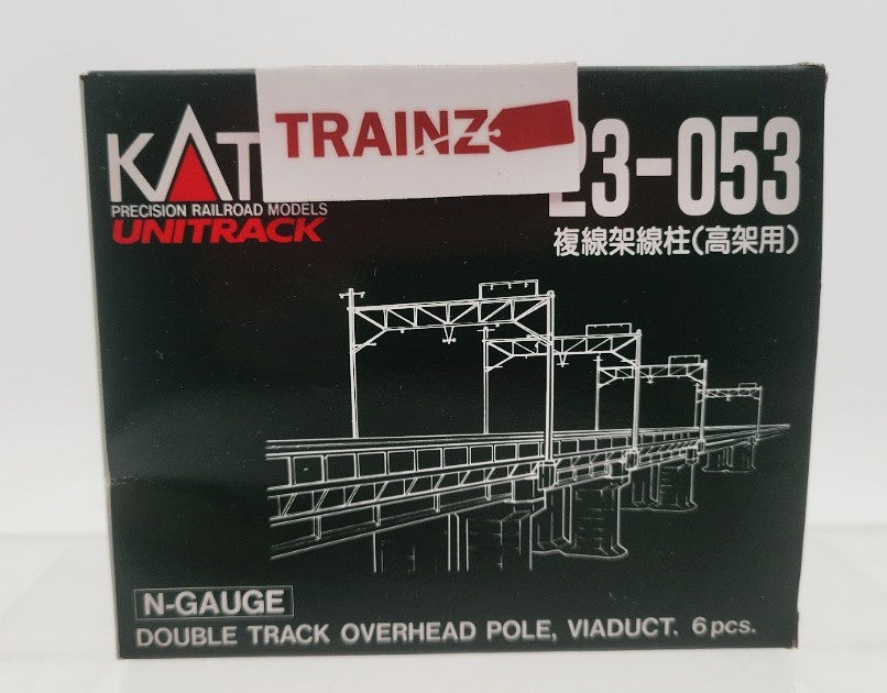 Kato 23-053 N Scale Unitrack Double Track Overhead Pole Viaduct (Box of 6)