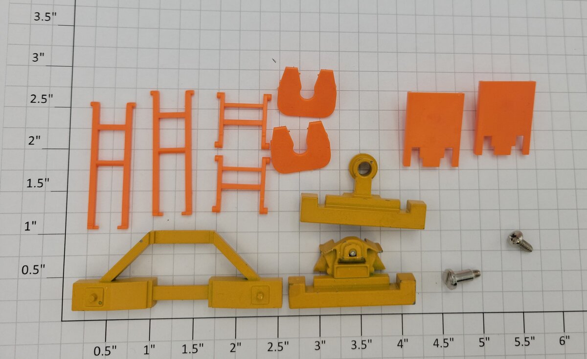 Acme 0728-20 TTUX Orange Trailer Fifth Wheel Receiver & Diecast Yellow Coupler