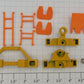 Acme 0728-20 TTUX Orange Trailer Fifth Wheel Receiver & Diecast Yellow Coupler
