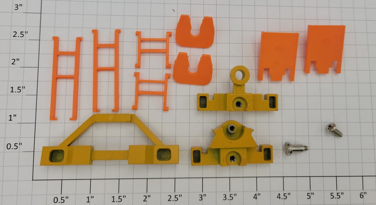 Acme 0728-20 TTUX Orange Trailer Fifth Wheel Receiver & Diecast Yellow Coupler