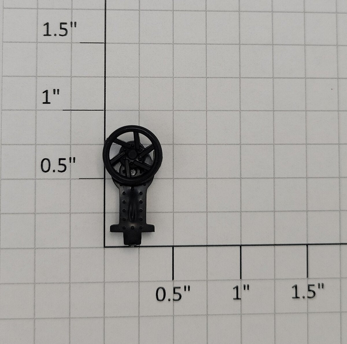 Kusan KS-BW-25 O Gauge Black Single Dome Tank Car Brake Wheel and Stand
