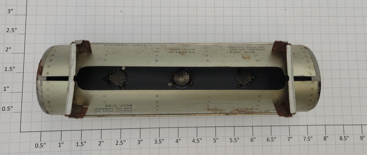 Lionel 1680-1 O Gauge Prewar Sunoco Tinplate Oil Tank Car Shell with Trim #1680