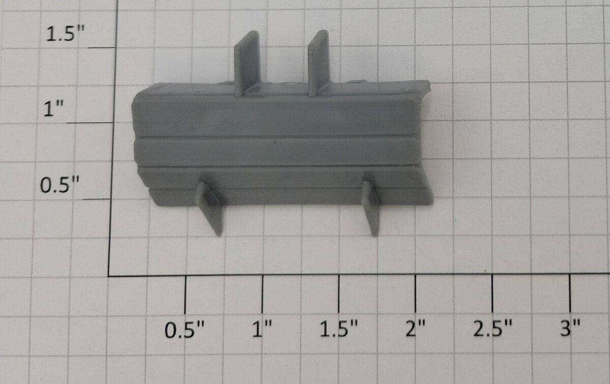 Lionel 9120-7 O Gauge Gray Plastic Dual Wheel Piggyback Trailer Chock w/ Tabs