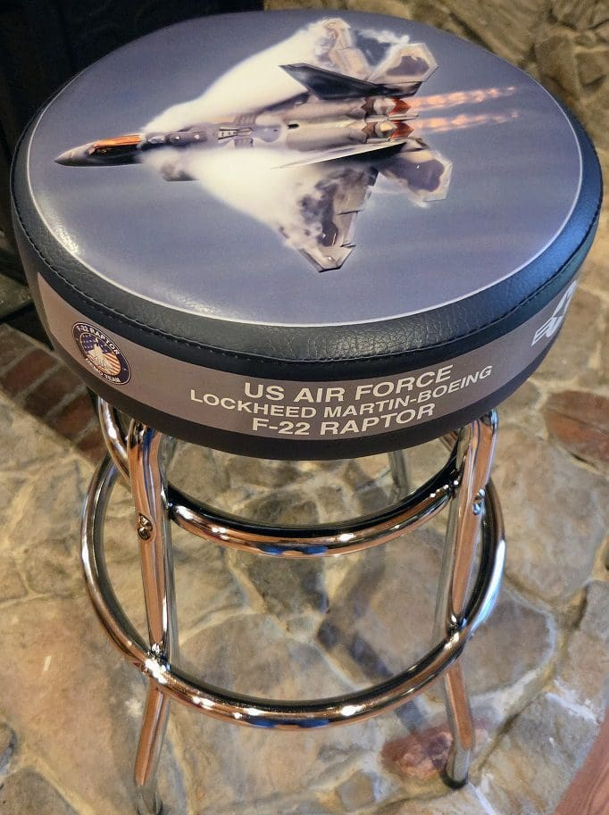RMT by Design A-62-2 USAF F-22 Raptor Need For Speed Warbird Jet Bar Stool
