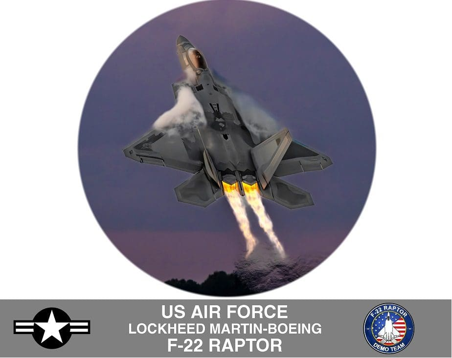 RMT by Design A-62-1 USAF F-22 Raptor Climbing High Warbird Jet Bar Stool