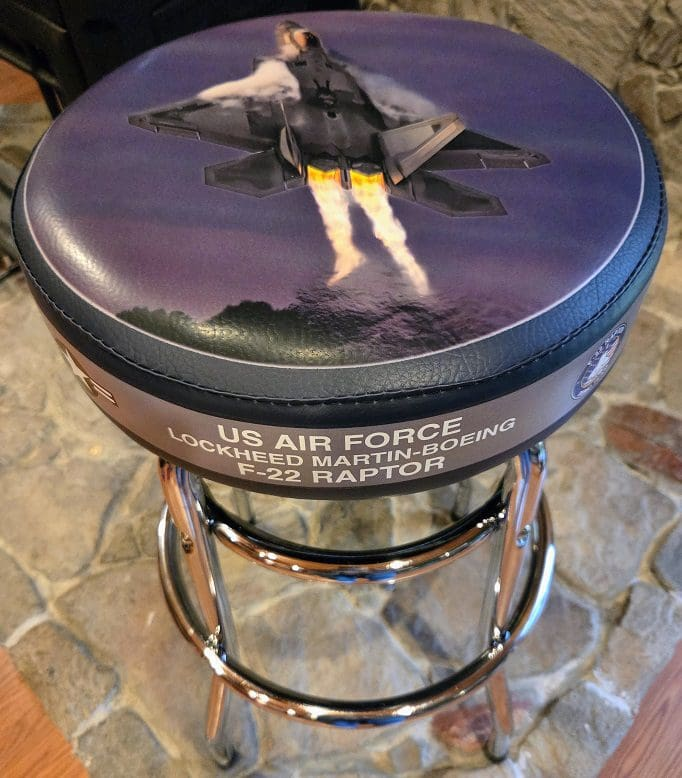 RMT by Design A-62-1 USAF F-22 Raptor Climbing High Warbird Jet Bar Stool
