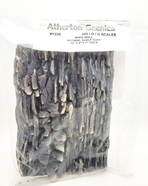 Atherton Scenics 1230 HO/O & G Scale Rock Wall Natural Shale Cliff Foam Casting