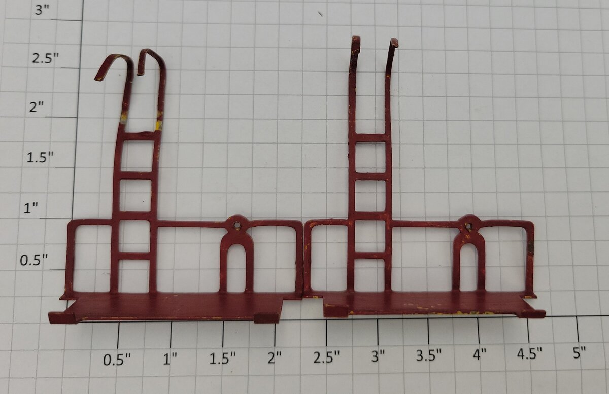 Acme 0803-10 Repainted Red Metal Caboose End Rails w/ Ladders (Set of 2)