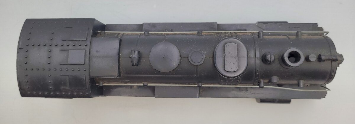 Marx 1666-2 Black Plastic 2-4-2 Steam Locomotive Body Shell with Drawbar #1666