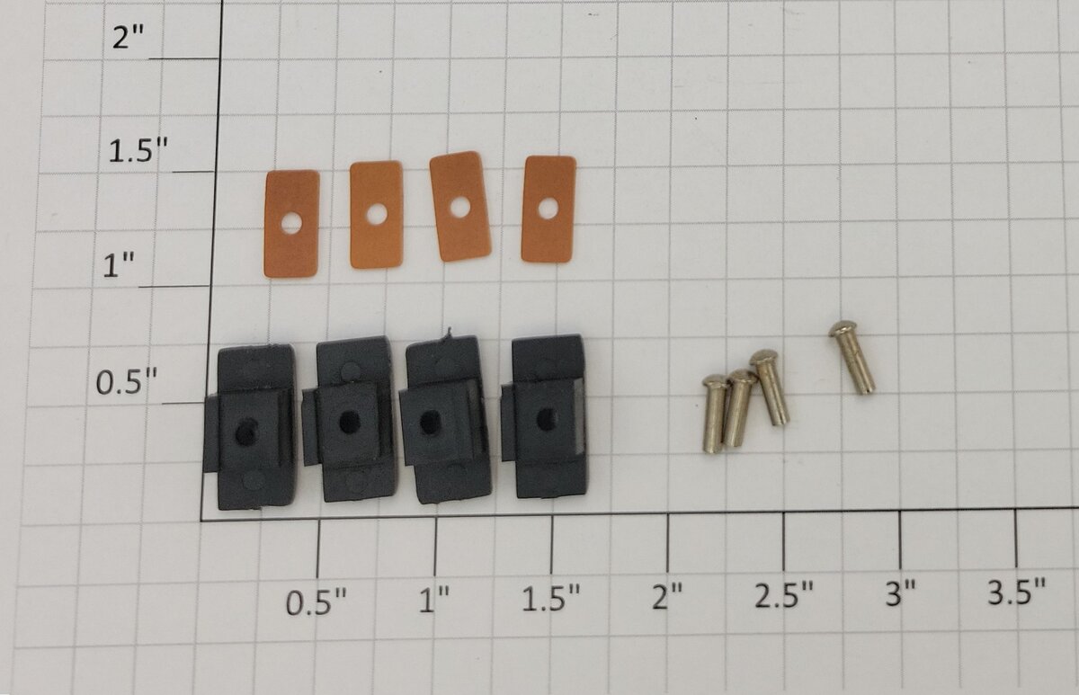 Lionel TT-208-4 O Gauge Collector Slide Shoes, Rivets & Shoe Plates (Bag of 4)