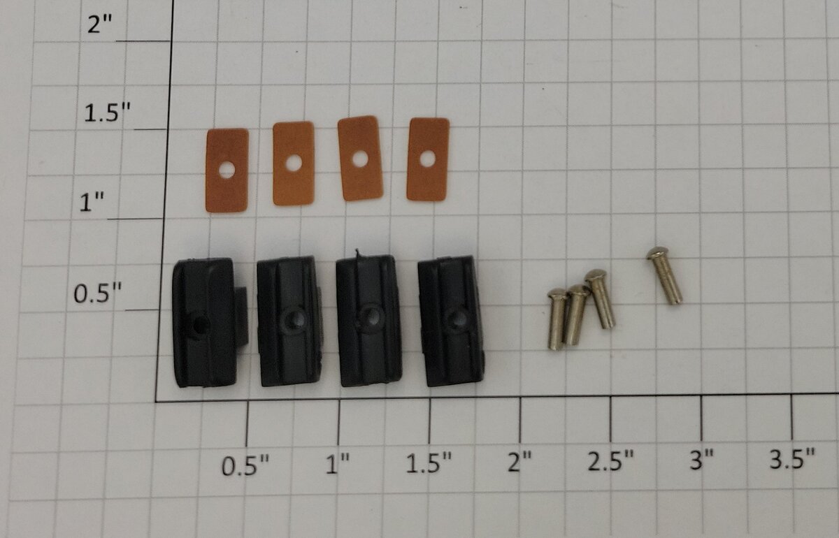 Lionel TT-208-4 O Gauge Collector Slide Shoes, Rivets & Shoe Plates (Bag of 4)