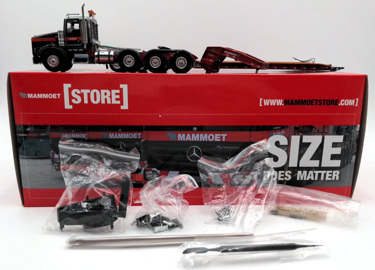 Sword Models M410010 1:50 Diecast Mammoet T800W w/Rogers 4-Axle Flip Lowboy