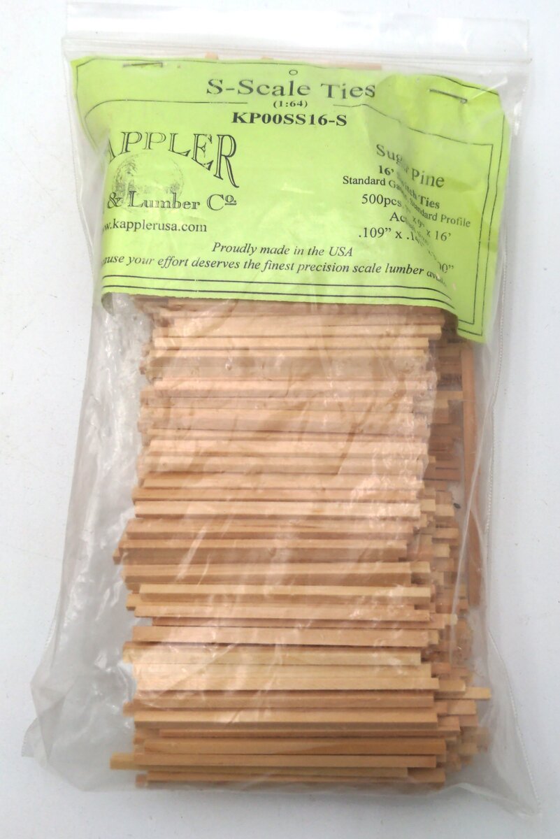 Kappler KP00SS16-S S Scale 16' Switch Ties 500 PCS
