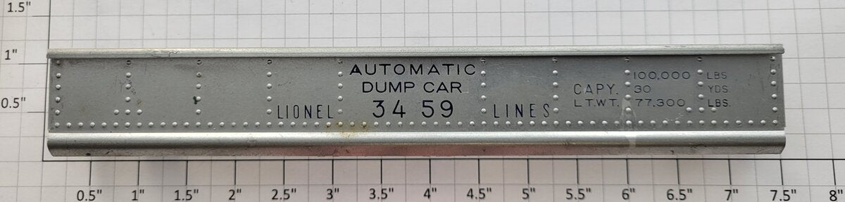 Lionel 3469-4 Unpainted Dump Car Bin Side Door