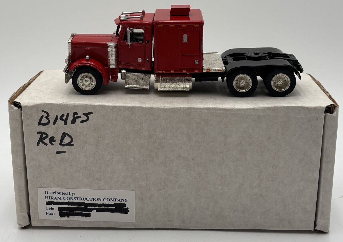 Hiram Construction Company 1:50 Red Peterbilt 379 Sleeper 6x4 Diecast