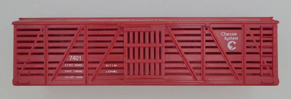 Lionel 7401-1 Red Plastic Chessie System Cattle Car Shell #7401