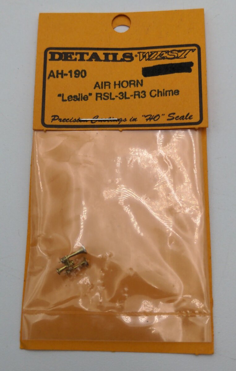 Details West AH-190 HO Scale Air Horn "Leslie" RSL-3L-R3 Chime