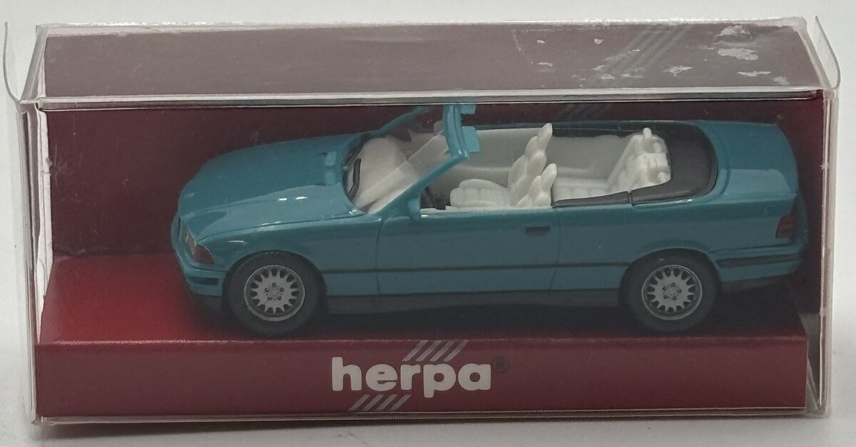 Herpa 021388 HO Blue BMW 325I Cabrio Convertible