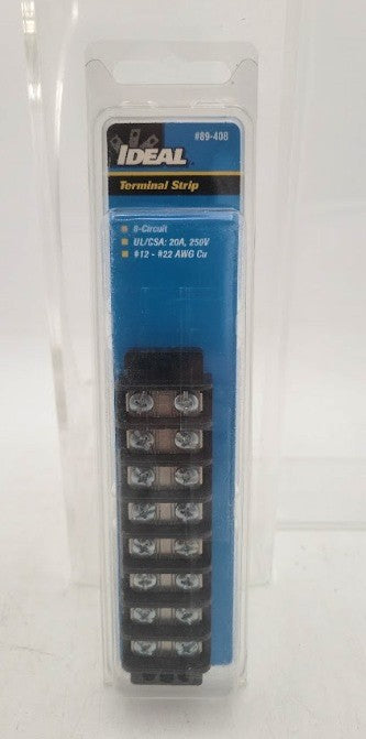 Ideal 89-408 8 Circuit Terminal Strip UL /CSA: 20A, 250 V