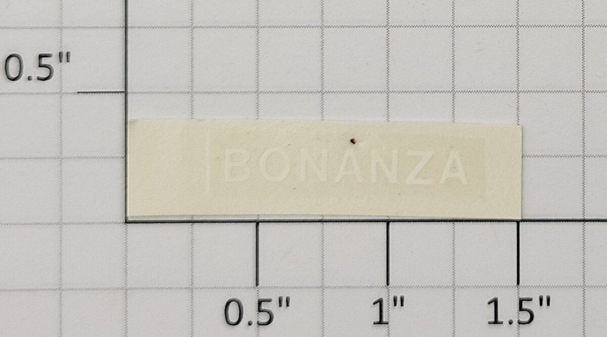 Lionel 6500-BZ White "Bonanza" Airplane Lettering Water-Soluble Decal