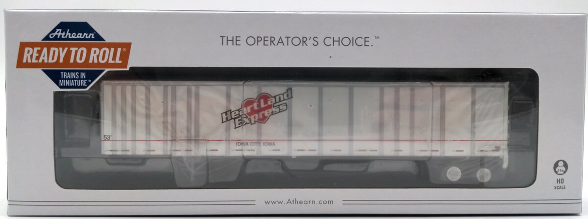 Athearn ATH72606 HO Scale RTR Heartland Express 53'' Wabash Duraplate Trailer