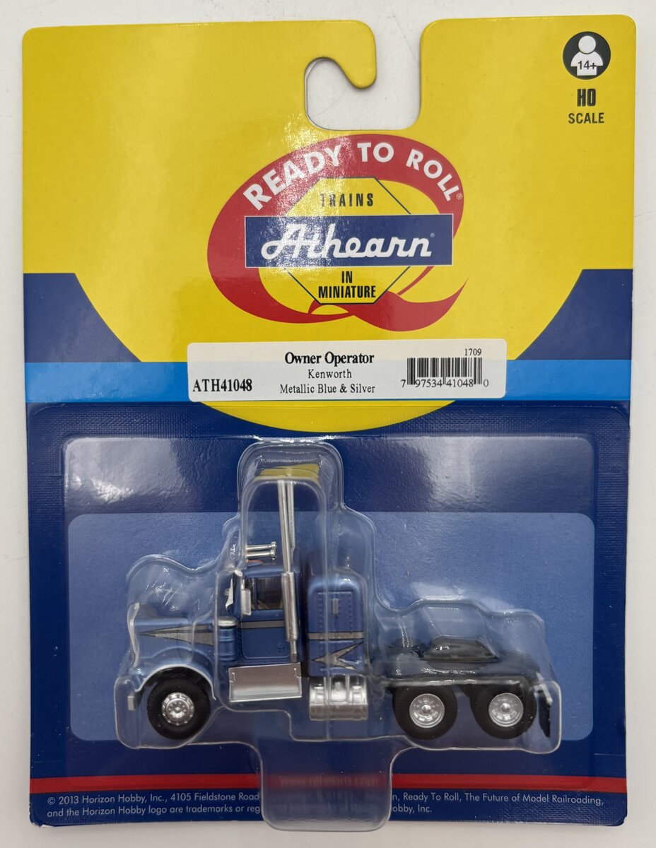 Athearn ATH41048 HO Metallic Blue & Silver Owner Operator Kenworth
