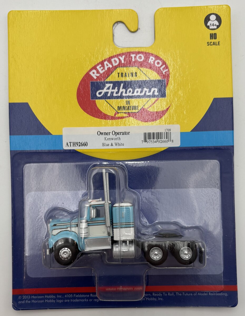 Athearn ATH92660 HO Blue & White Owner Operator Kenworth